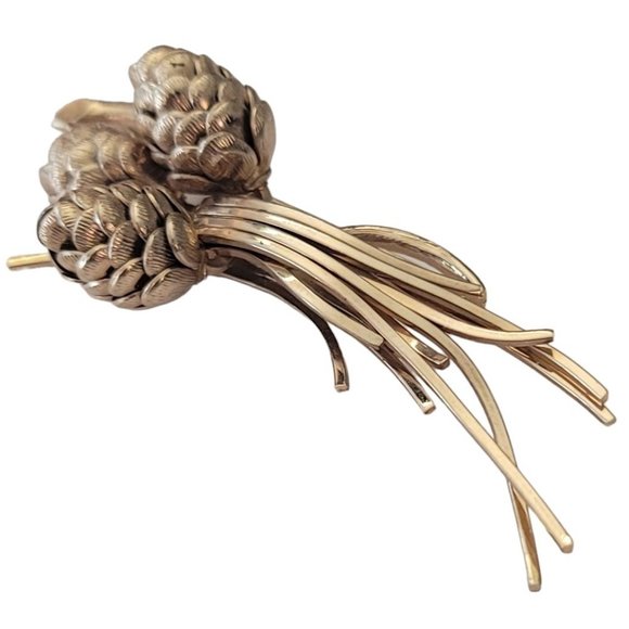 1-20 12K GF Gold Filled Pine Cone Limb Brooch E580 - Picture 3 of 9